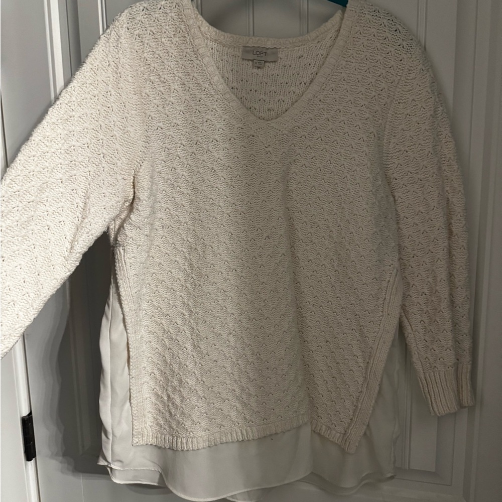 Cream colored Loft sweater.
